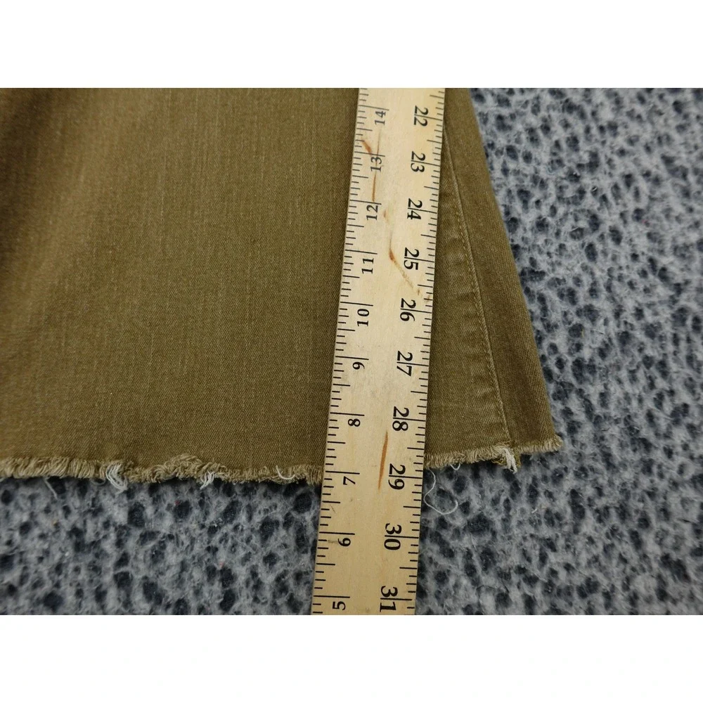 Unbranded Flare Jeans Womens Size L Brown Mustard High Rise Bell Bottom Raw Hem